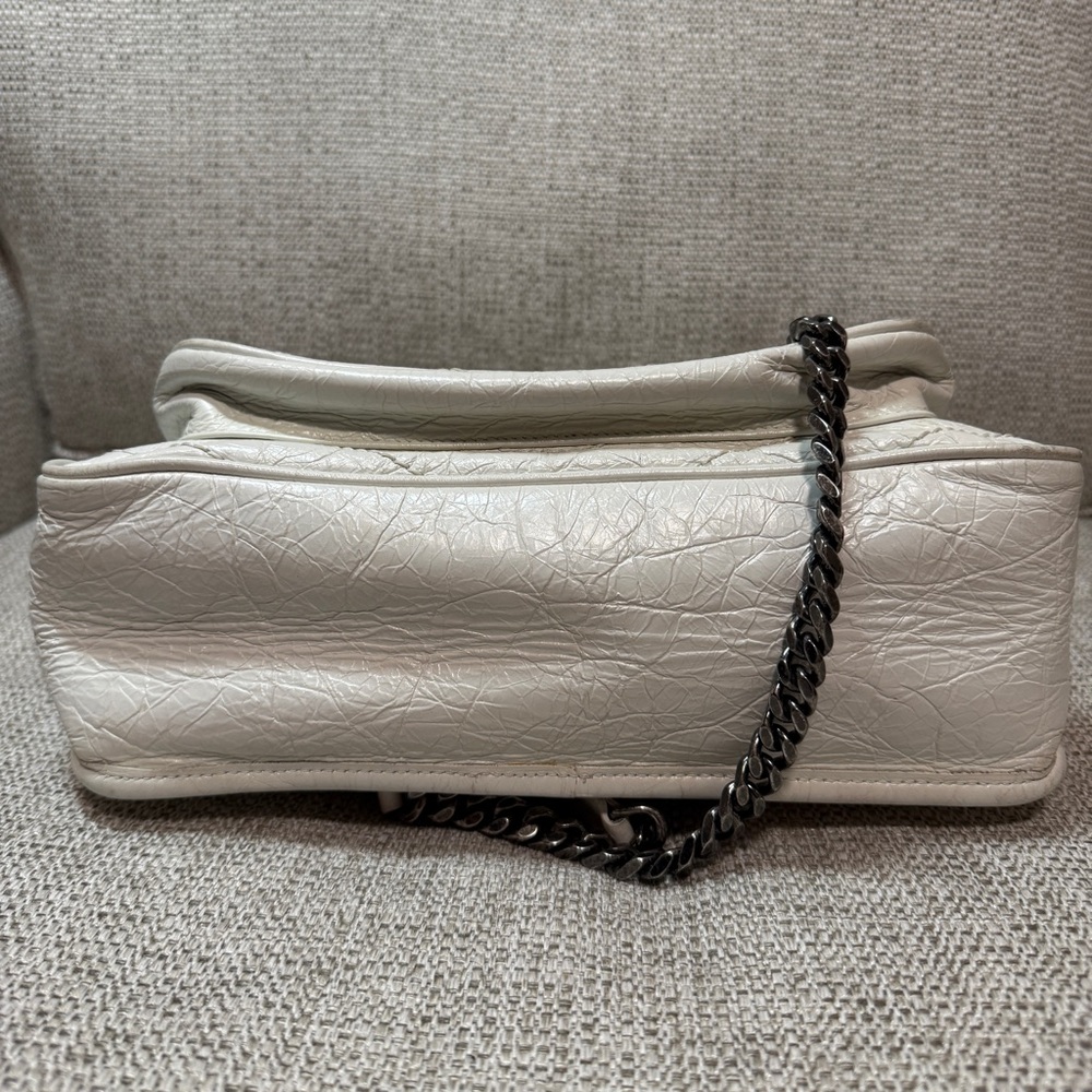 Saint Laurent Niki Medium Flap YSL Shoulder Bag in White‎ Crinkled Leather - Picture 16 of 16